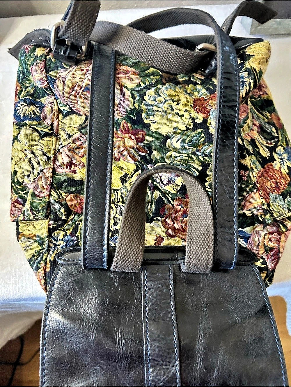 Patricia Nash Aberdeen Backpack Floral Tapestry in Black - Picture 5 of 8